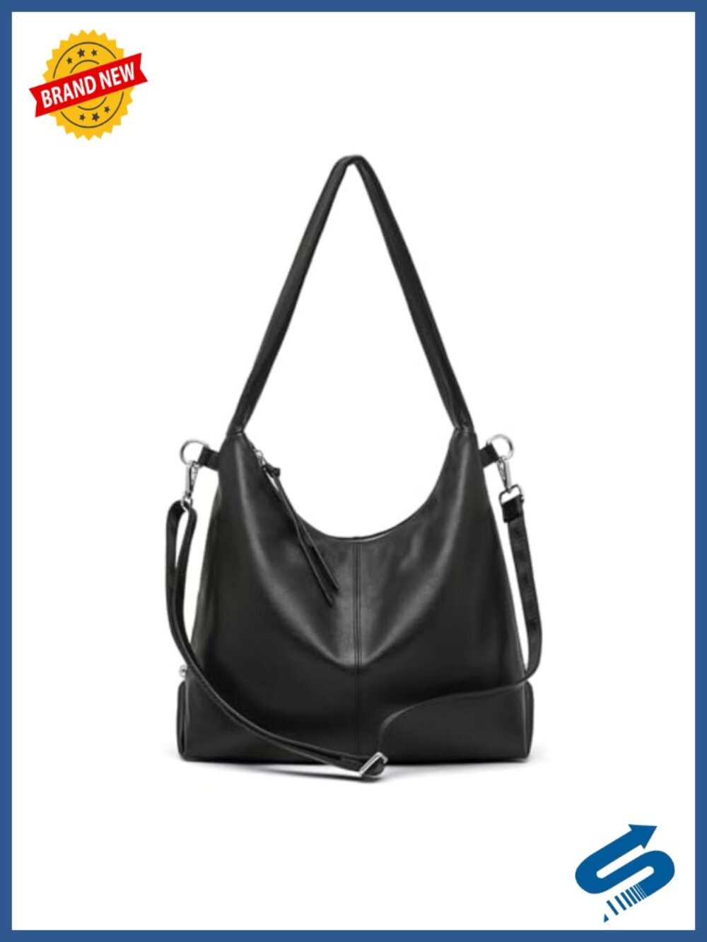 Genuine Leather Hobo Bag Large Tote Purse Adjustable Strap
